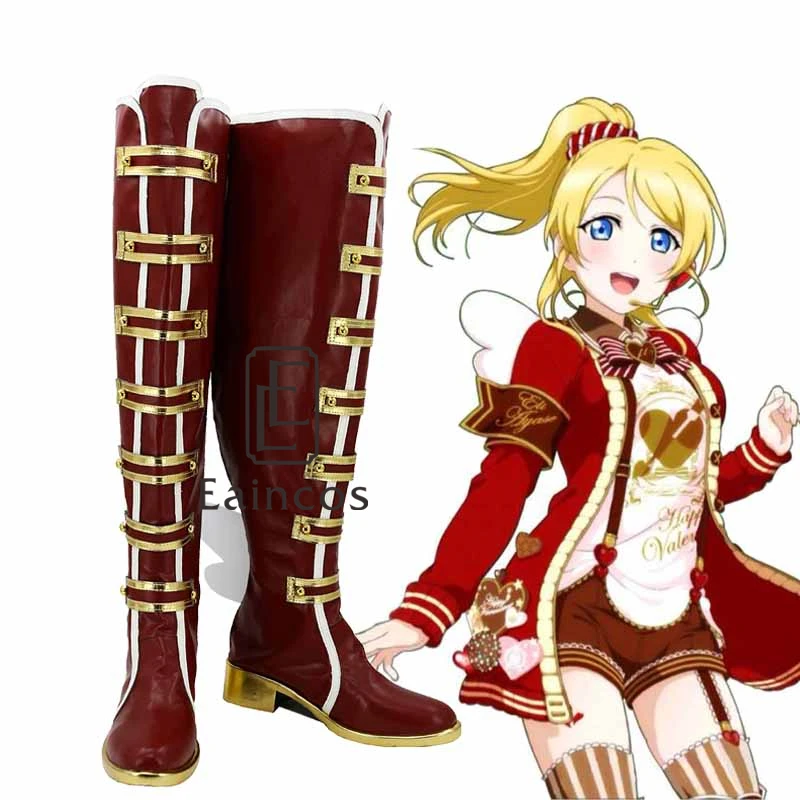 

Anime Love Live! Valentine's Day Awaken Red High Boots Cosplay Halloween Christmas Party Shoes Custom Made