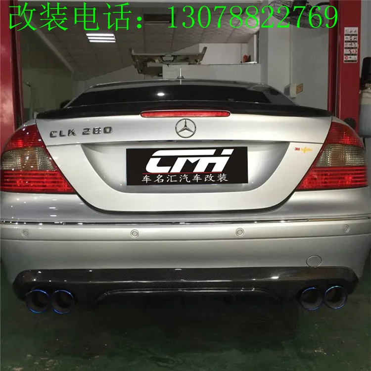 Подходит для Mercedes Benz W209 04-07 CLK280 CLK300 CLK350 углеродное волокно четыре губы заднее