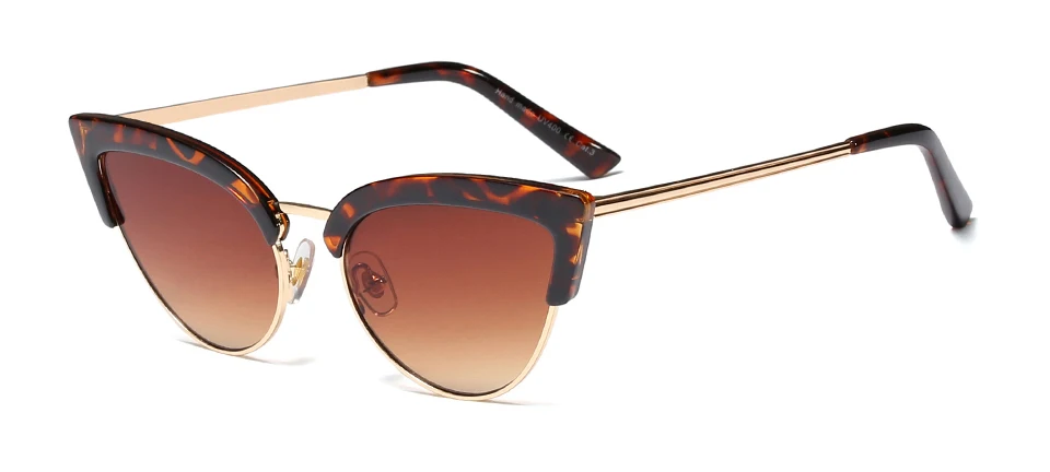 Kachawoo трендовые солнцезащитные очки с полуоправой для женщин белые черные сексуальные солнцезащитные очки «кошачий глаз» женские горячие продажи подарочные товары - Цвет линз: leopard