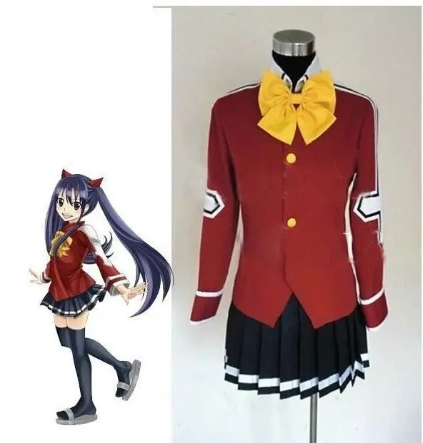 

Japan Anime Costume Fairy Tail Wendy Marvell cosplay Halloween costumes any size can be Customized