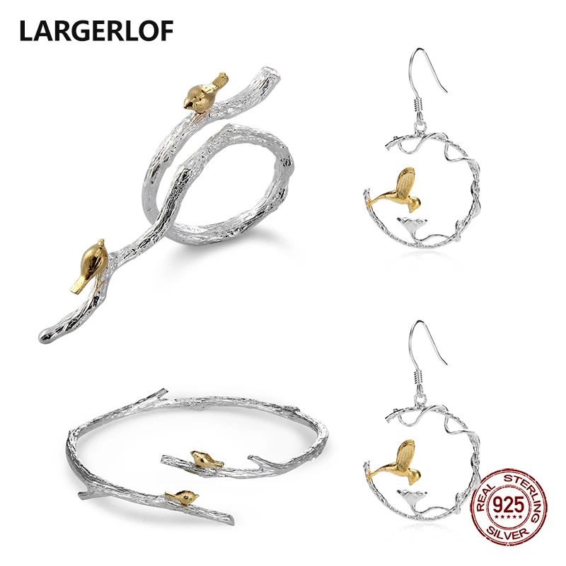 

LARGERLOF 925 Sterling Silver Jewelry Set Silver Women 925 Silver Jewelry Handmade Jewelry Sets JS50013