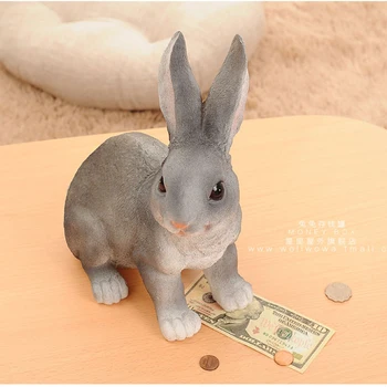 

Rabbit Children Large Coins Resin Piggy Bank Box Cute Money Boxes Jar Saving Harz Funny Money Pots Decorations Products 50B3076