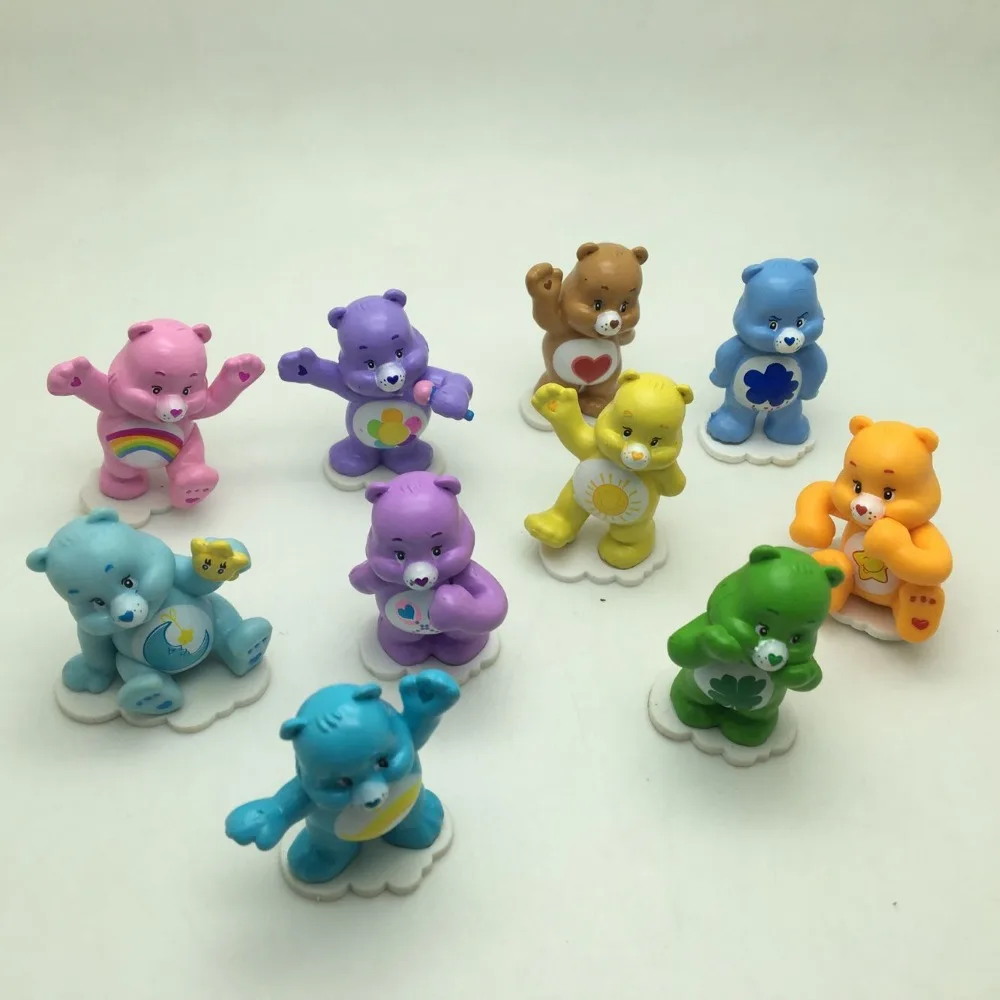 10pc/lot Cute Plastic Bear Dolls for children Small mini toysin Action