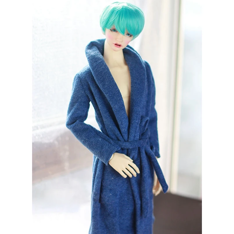 

BJD Blue Bathrobe Coat Outfits Top Clothing For Male 1/4 1/3 SD17 70cm Uncle 17" 24" Tall BJD doll MSD SD DK DZ AOD DD Doll use