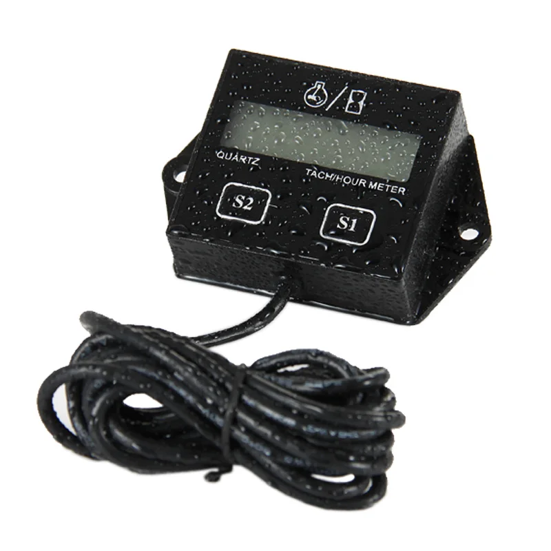 Battery Replaceable Changeable Digital ATV tach Hour Meter Tachometer