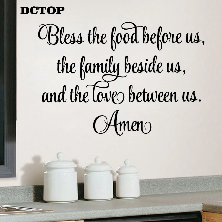 Amen Quote Bless The Good Before Us Wall Stickers Family Love Kitchen Dining Room Wall Decals DIY Art Home Decorative Mural (2)