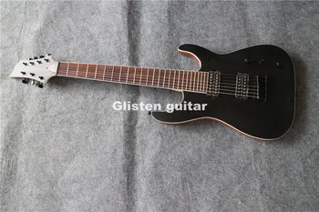 

Top quality 7 strings black electric guitar, Koa top, cheap factory guitar
