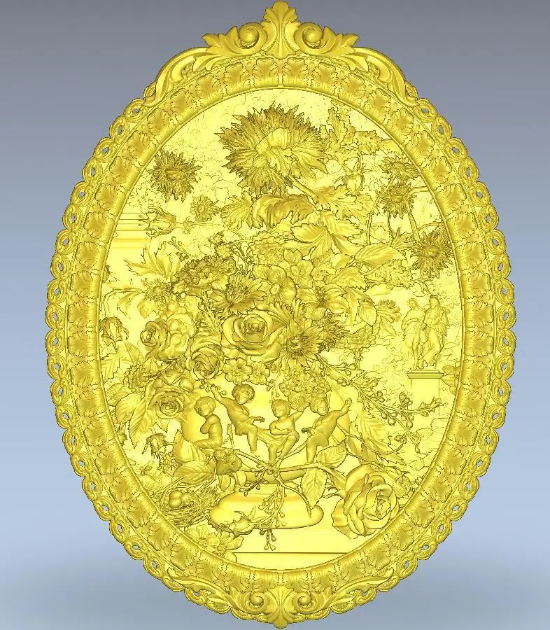 3d model relief for cnc in STL file format Flower_18-in ...