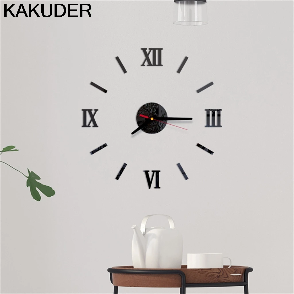 

KAKUDER Wall Sticker Acrylic Roman Numbers DIY 3D Decorative Stickers Home Decor Clock Living Room Home Decor Mirror 15.MAR.23