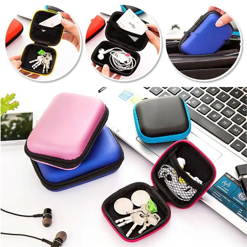 

Mini EVA Earphone Cable Bag Mini Zipper Hard Headphone Case Protective USB Cable Organizer Box Pouch Bag for MP3 Earphone #A20