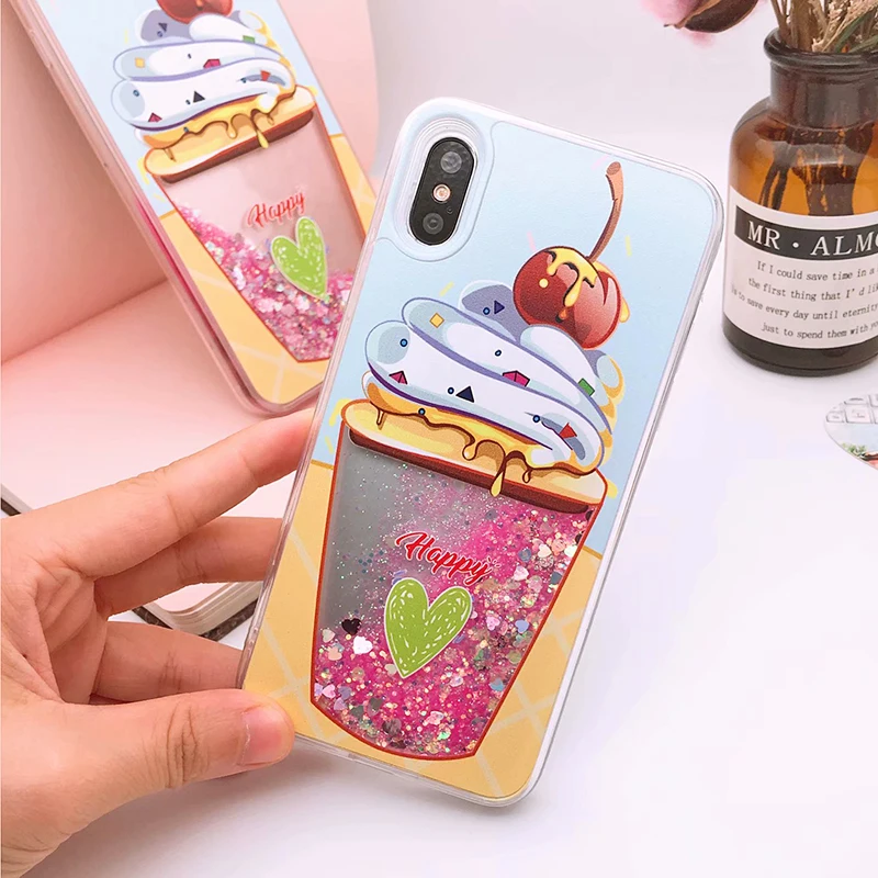 10 шт для iPhone XS max Модный прозрачный, Блестящий Звезда динамичный, жидкий песок чехлы для телефонов