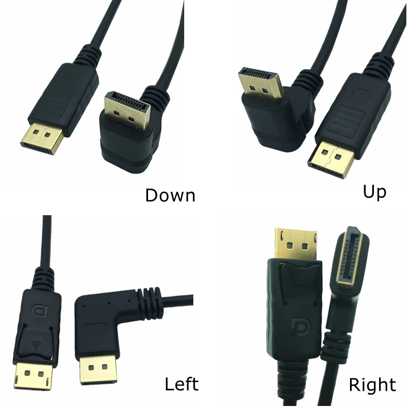 

30cm DisplayPort Angle Cable Up & Down & Left & Right DP display port male to male HD 3D For HDTV PC Graphics Cards Projector
