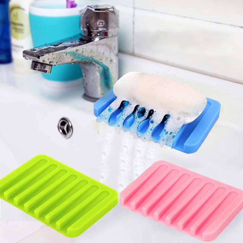 1 قطعة الحمام مرنة الصابون طبق Silcione الصابون رف استنزاف حامل الصابون مجوهرات صندوق تخزين الحمام اكسسوارات