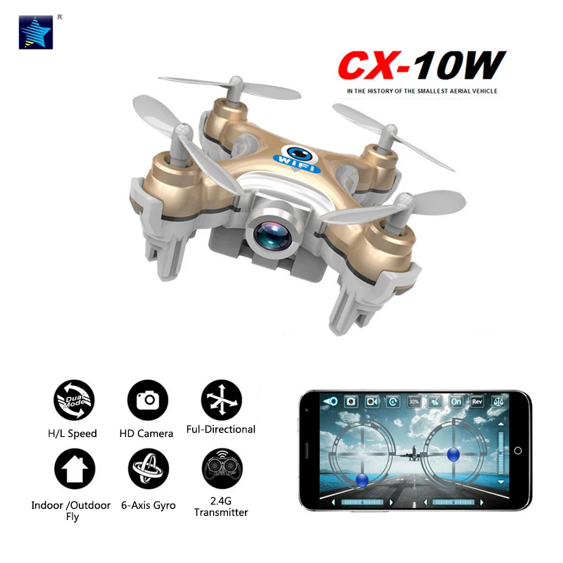 Cheerson CX10 CX 10W WWifi FPV iOS Android APP Controle Mini Quadcopter Zang o Helic ptero com C mera 0.3MP HD 2.4G 4CH 6 Eixo
