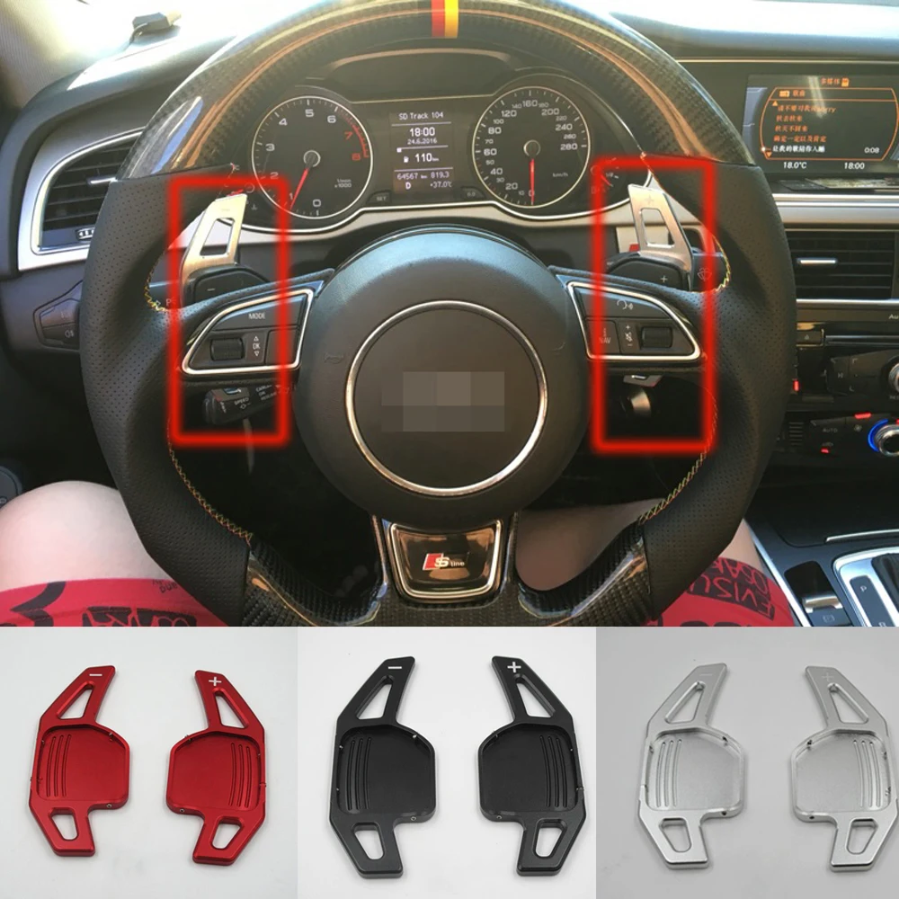 

TTCR-II Aluminium Alloy steering wheel DSG paddle shifters for Audi A4L A5 A6L A8 Q5 Q7 2008-2012 Paddle Gearbox Car Stickers