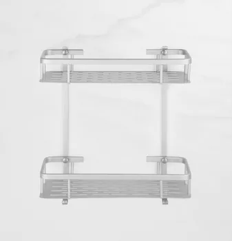 

Space aluminium bathroom shelf 2 layer shower shelf wall mount shampoo storage sgelf rack bathroom basket holder DGEJ