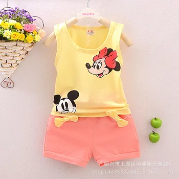 

Summer 2018 New Device Cotton Children Suit Vest Shorts Two-piece Set