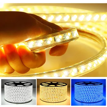 

LED Strip Light 120Leds/m 5630 5730 220V Tape White / Warm White Waterproof Supper brightness Home Decoration IP68 free shipping