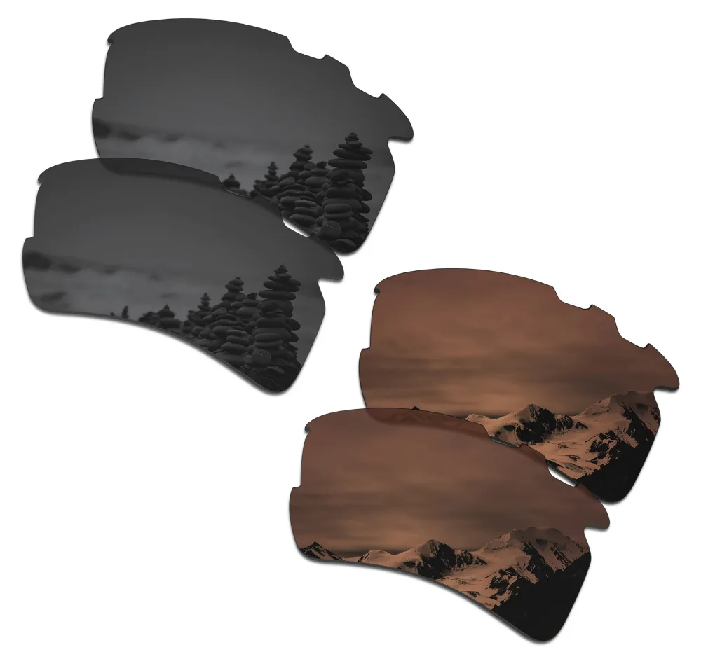 SmartVLT 2 Pairs Polarized Sunglasses Replacement Lenses for Oakley Flak 2.0 XL Vented Stealth Black and Amber Brown | Аксессуары для
