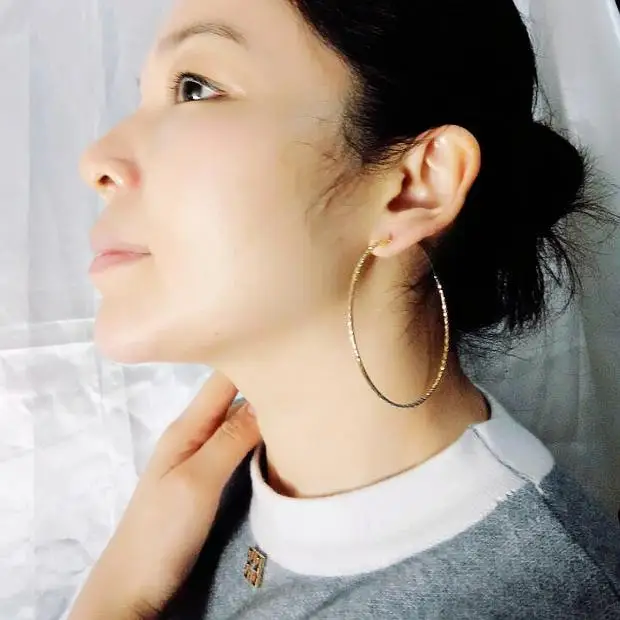 2016 TOP Popular Earrings Genuine 925 Silver Circle Earrings Statement