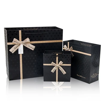 

New arrival 5pcs/lot Black gift bag father's day gift box bag portable suitable for business party wine wedding birthday