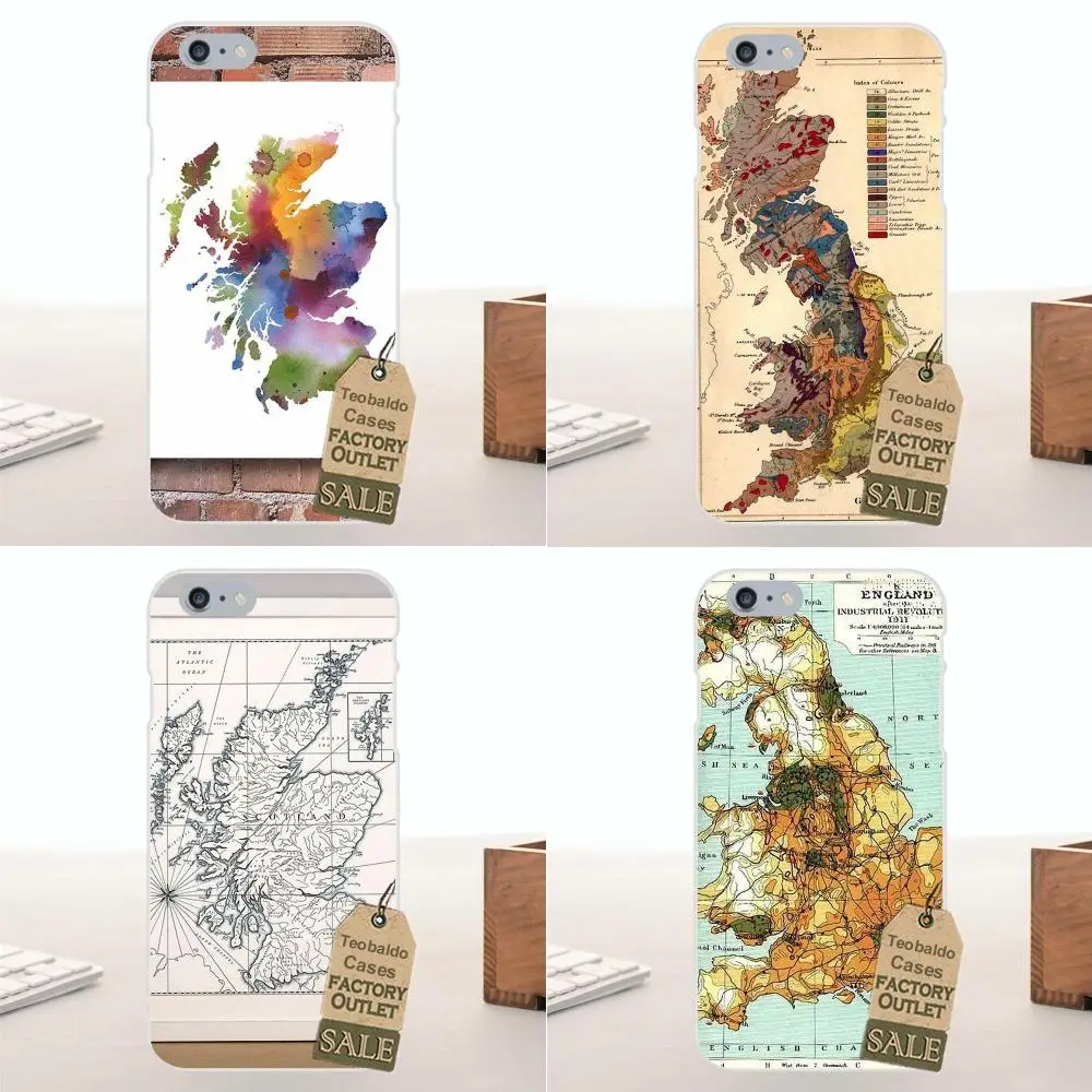 

Soft TPU Phone Capa For Apple iPhone 4 4S 5 5C SE 6 6S 7 8 Plus X For LG G4 G5 G6 K4 K7 K8 K10 Old Map Of The Scotland Wall Art