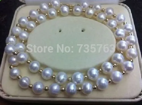 

HOT 0015291 18INCH AAA 10-11MM ROUND SOUTH SEA GENUINE WHITE PEARL NECKLACE