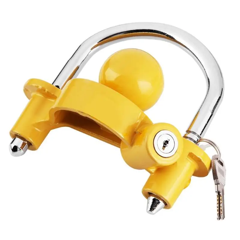 

VODOOL Universal Heavy Duty Hitch Lock Caravan Trailer Ball Coupler Lock Yellow Car Vehicle Parts Transporting Accessories MGO3