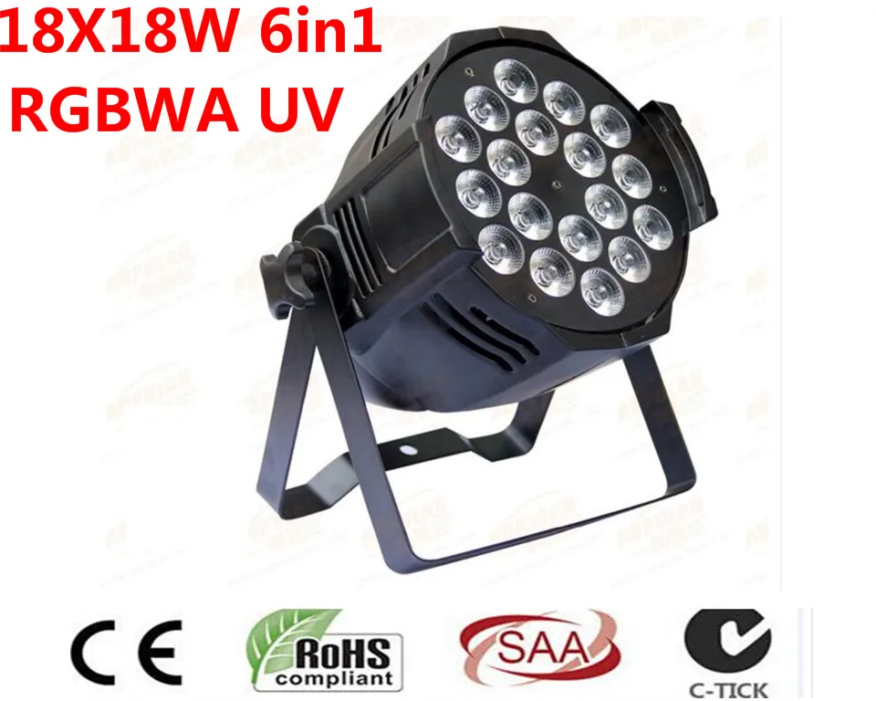 Dj ди illuminazione 18x18 Вт rgbwa УФ 6in1 led par luce 12 PZ