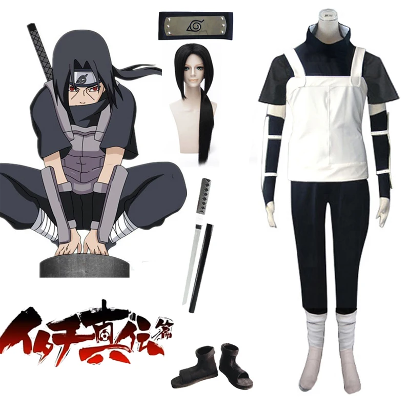 Бесплатная доставка Наруто Shippuden Учиха Итачи АНБУ костюм ниндзя Аниме Косплей