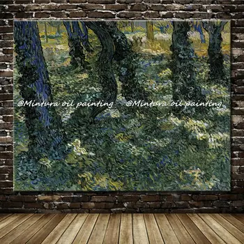 

Free Shipping large Vincent van Gogh Hand Painting Trunks of Trees With Lvy Oil Painting Canvas Home Decoration Wall Art