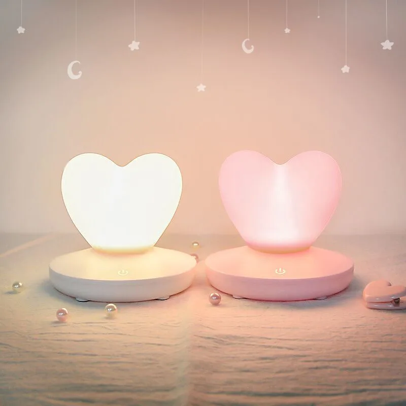 

HOT 1 Pcs LED Night Light Soft Silicone Love Heart Night Lamps with USB Charging Valentine Day Gift TI99