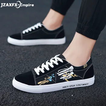 

Men Casual Shoes Male Sneakers Cool Street Men Shoes Brand Man Footwear Canvas Graffiti Flat Shoes For Man