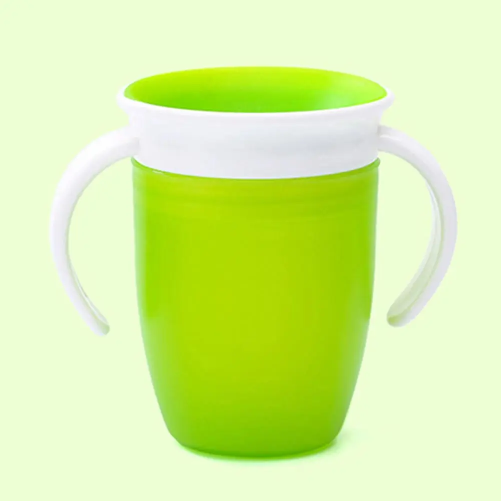 

Drinking Flip Lid With Double Handle Feeding Leakproof Trainning Water Bottle 360 Degrees Rotated Safe Infant Cup