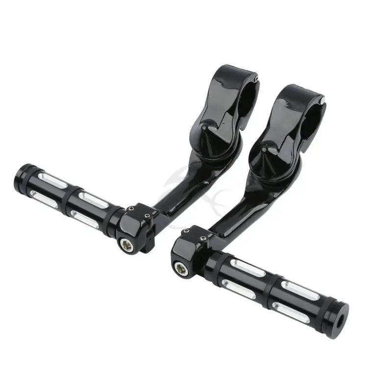 Motorcycle Footpegs W/ Long Angled Highway Peg Mount For Harley Suzuki