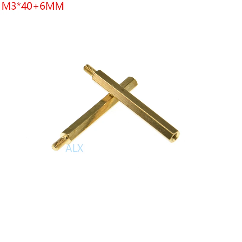 

10PCS M3*40+6MM Hex head BRASS Spacing Screw Threaded Pillar PCB STANDOFF SPACER M3 40+6MM Hexagonal Stud Spacer 40+6 40MM+6MM
