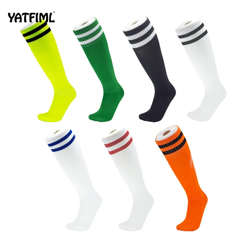 YATFIML Children Football Socks Boys Soccer Sock Kid's Above Knee Plain
