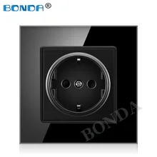 Special Offers BONDA EU Standard white black gold Crystal Glass Panel AC 110 250V 16A Wall Power Socket16A 2100ma Electrical Wall Power Socket Special Offers BONDA EU Standard white black gold Crystal Glass Panel AC 110 250V 16A Wall Power Socket16A 2100ma Electrical Wall Power Socket
