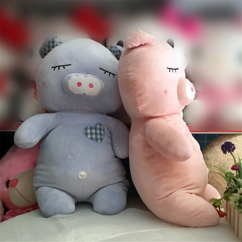Fancytrader Soft Cute Animals Pigs Plush Doll Stuffed Anime Pink Blue Piggy Toys 80cm 31inch4