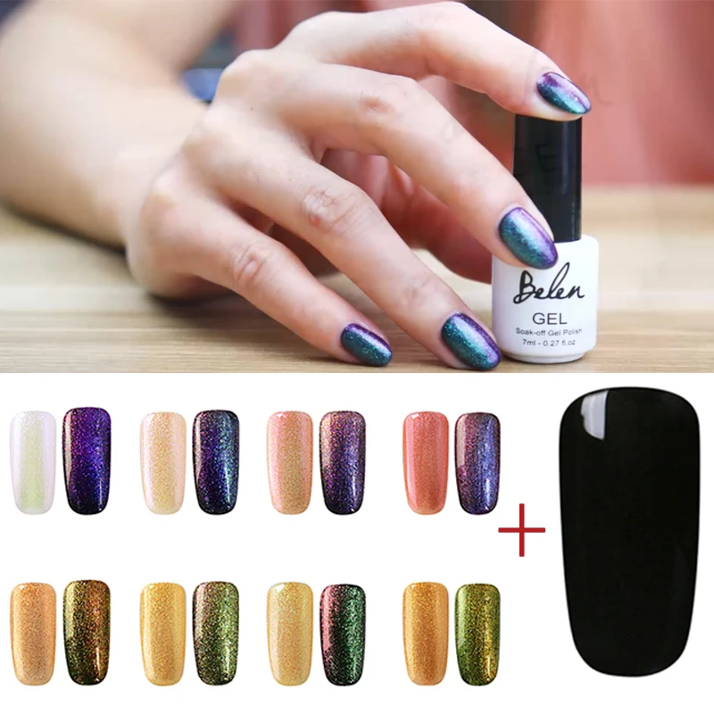 

Belen 7ml 3D Colorful Phantom Nail Gel Polish Chameleon Gel Manicure UV Gel Color Polishe Need UV LED Lamp 24 Color For Choosing