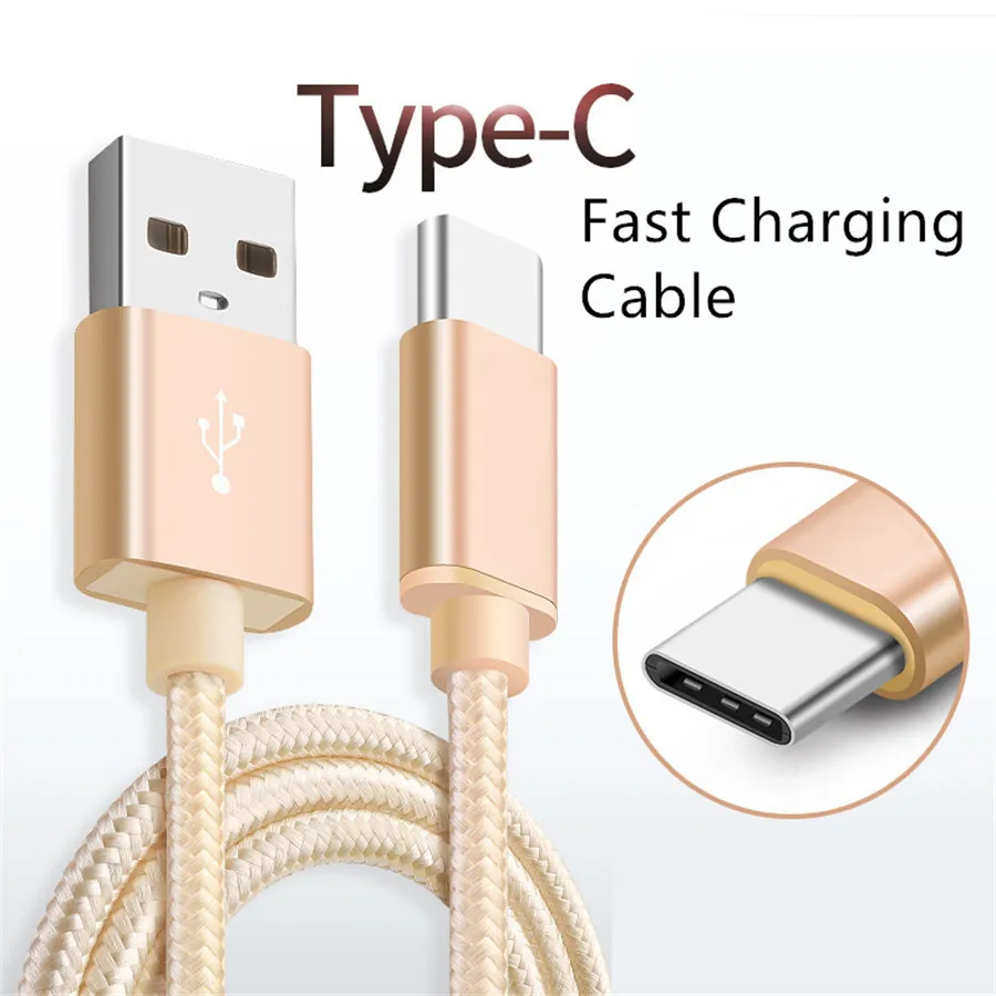 Тип USB c Зарядное устройство высокое Скорость 3.0 Нейлон Плетеный для Samsung Galaxy S8 Note8