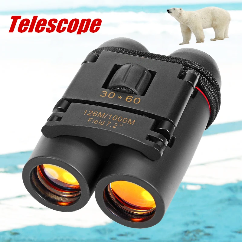 

1000m HD 30x60 Folding Binoculars Low Light Night Vision Compact Telescope for Outdoor Hiking Hunting Camping Travel Tools