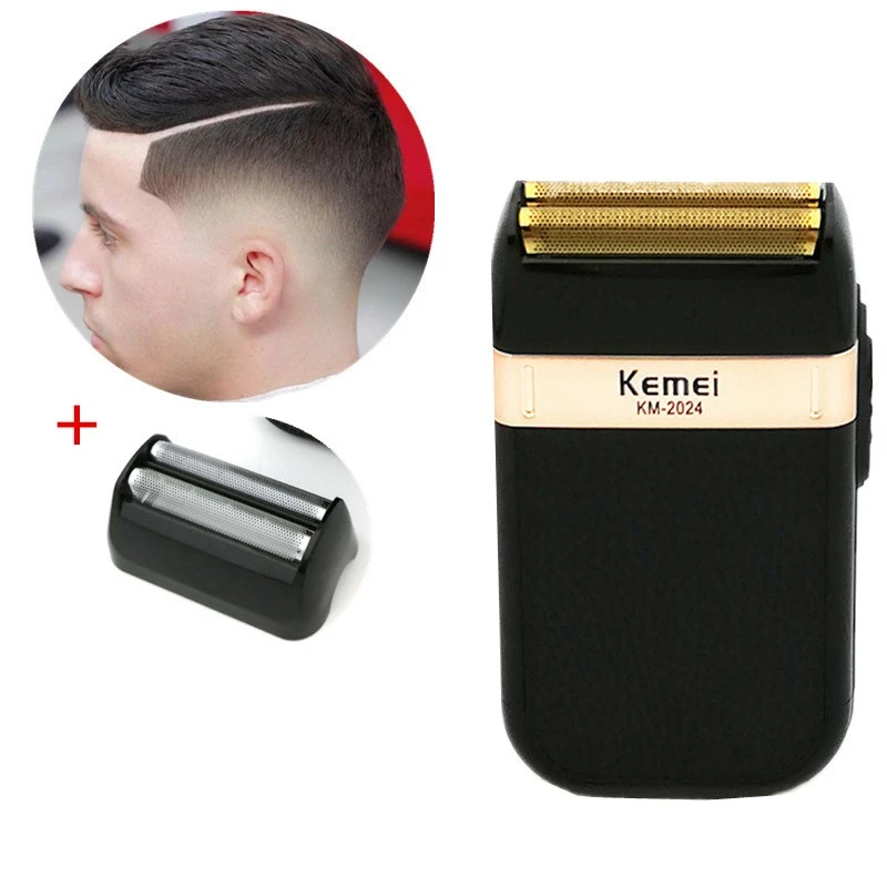 Elétrico para Homens Água sem Fio Máquina de Barbear Kemei Navalha Alternativo Barbeador Lâmina Dupla à Prova d’ Usb Recarregável Barbeiro Trimmer