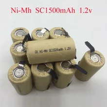 75 SORAVESS 10-20 шт SC1500mAh Ni-Mh аккумулятор 1,2 в Ni Mh SC аккумуляторные батареи со сварочными точками для зарядки дрели