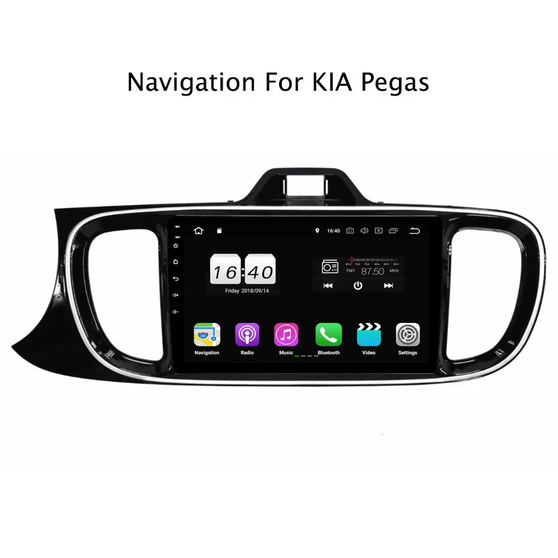 Sale 9" 2G RAM 16G ROM Android 8.1 Car DVD Multimedia Player For Kia Pegas GPS Navigation Radio Stereo Audio 2