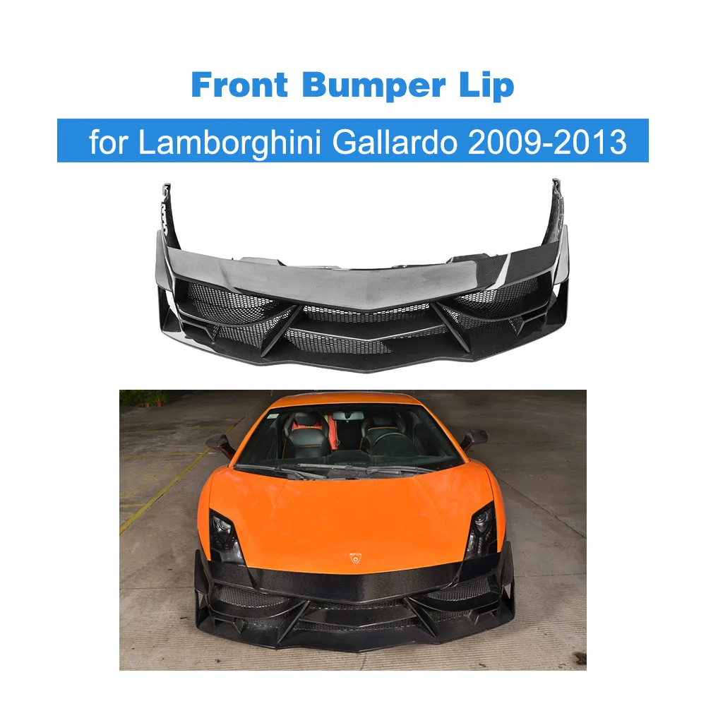 

Carbon Fiber Front Bumper Lip Spoiler Case for Lamborghini Gallardo Coupe Convertible LP550 LP560-4 LP570-4 09-13 FRP Unpainted