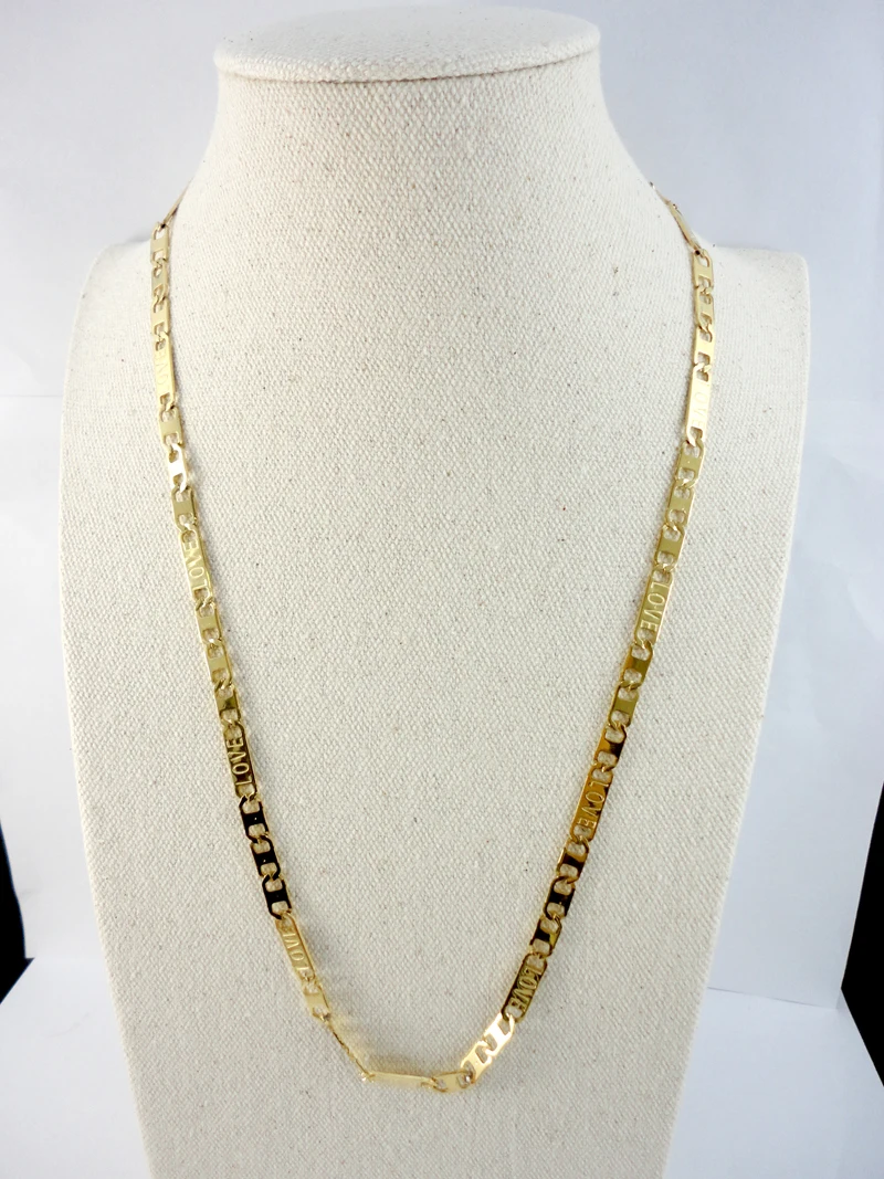 

22 inch LOVE Blade Gold Stainless Steel Torques Chain 56Cm Diameter 5.06mm Never fade Necklaces For Women Fashion Jewelry LQ513