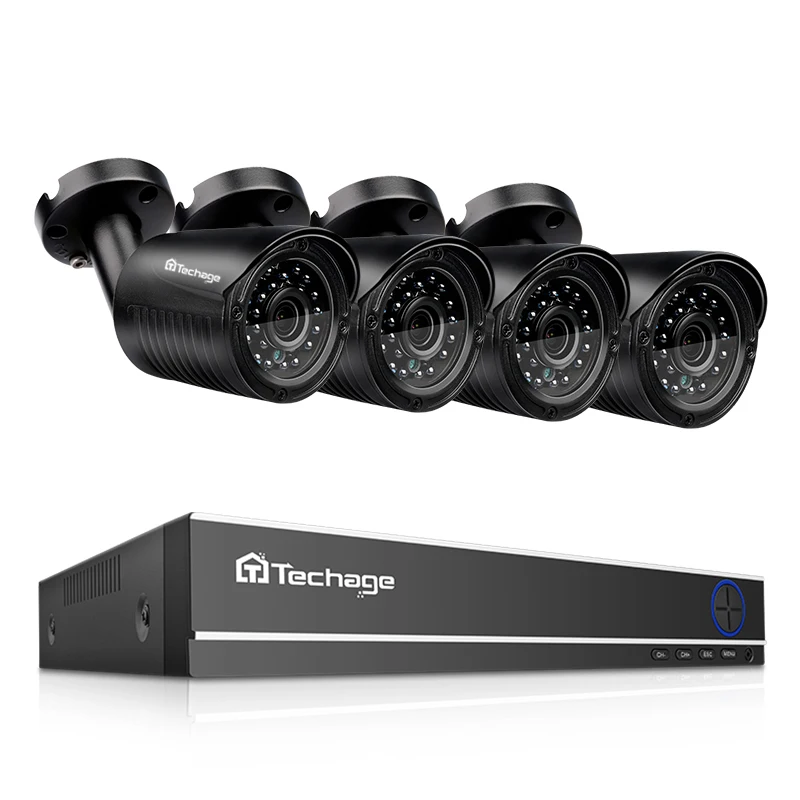 Techage XMeye 4CH HD AHD DVR 4 шт. 720P 1200TVL AHD Наружные камеры безопасности IR Led домашняя система безопасности комплект видеонаблюдения 2 ТБ HDD