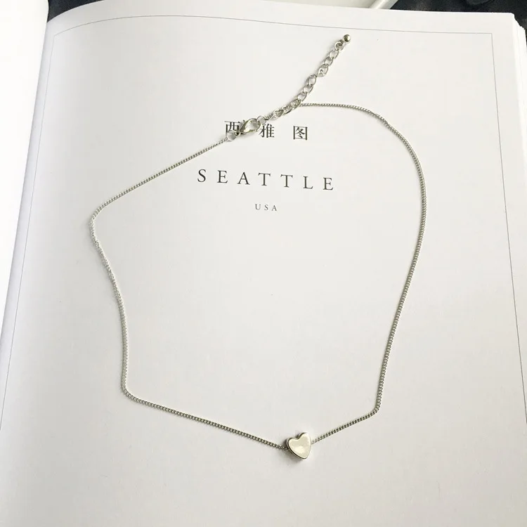 

Hot style Korean version of simple silver-plated love short necklace collarbone lian female wholesale