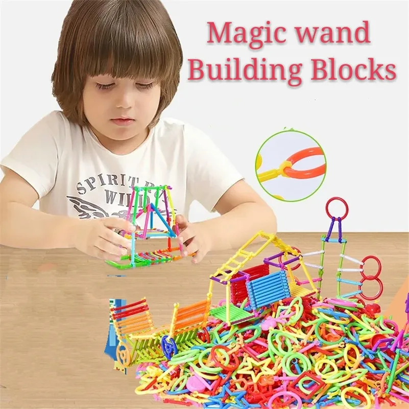 

DIY Smart Stick Construction toys Blocks Plastic Blocks Intelligence development Learning Educational Toys Children Gift 500Pcs